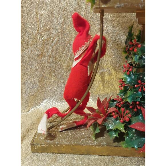 Vintage MCM Pixie Elf Knee Hugger Christmas Mailbox Centerpiece Holiday Decor - Picture 13 of 16